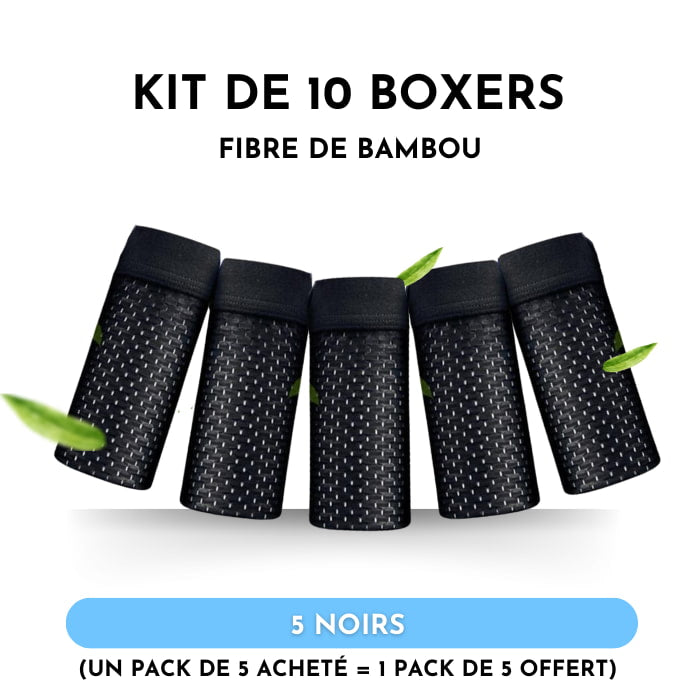 Kit 10 Boxers en Fibre de Bambou Box Hero - Achetez 5 et recevez-en 10