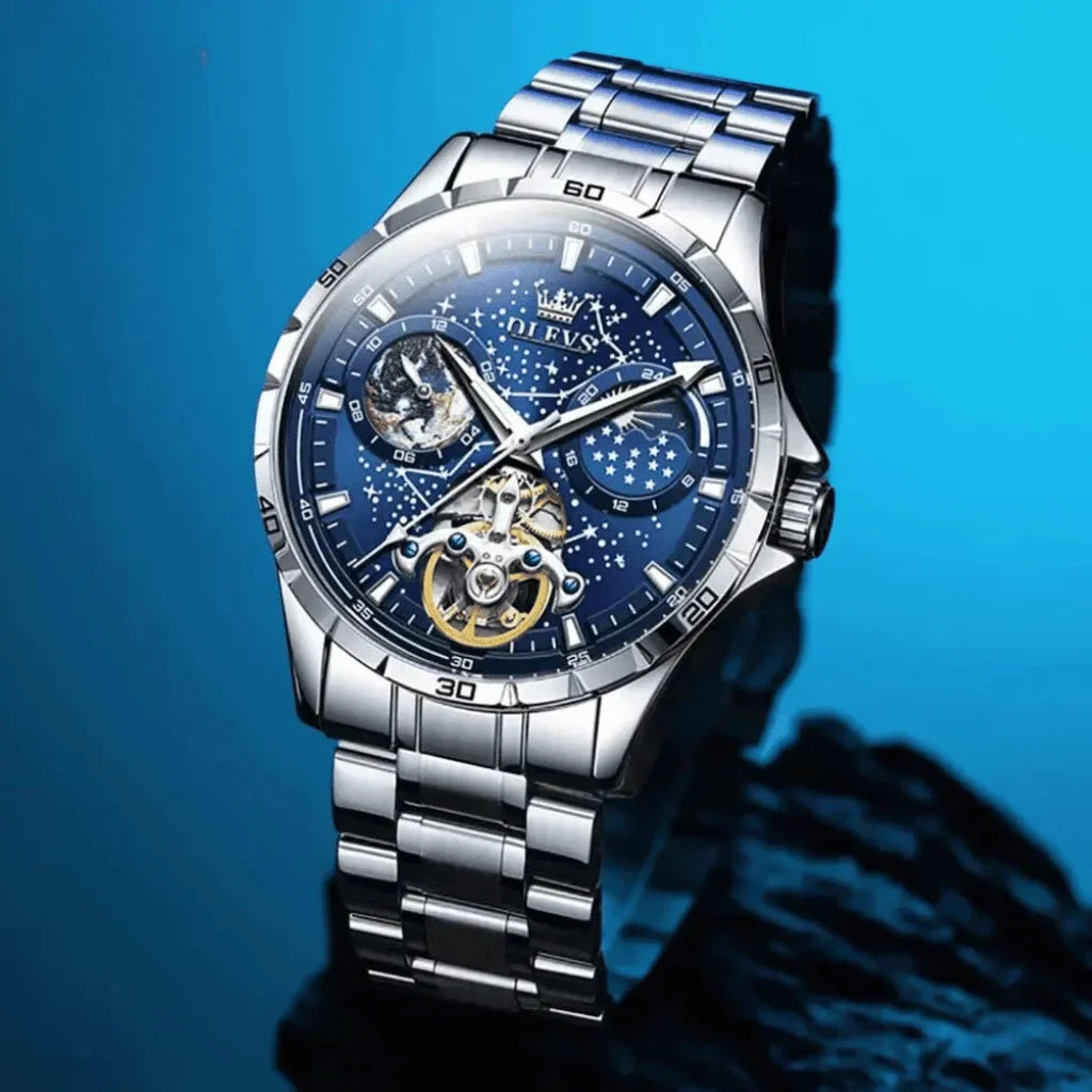 Olevs Montre Homme Luxe Tours | Bleue