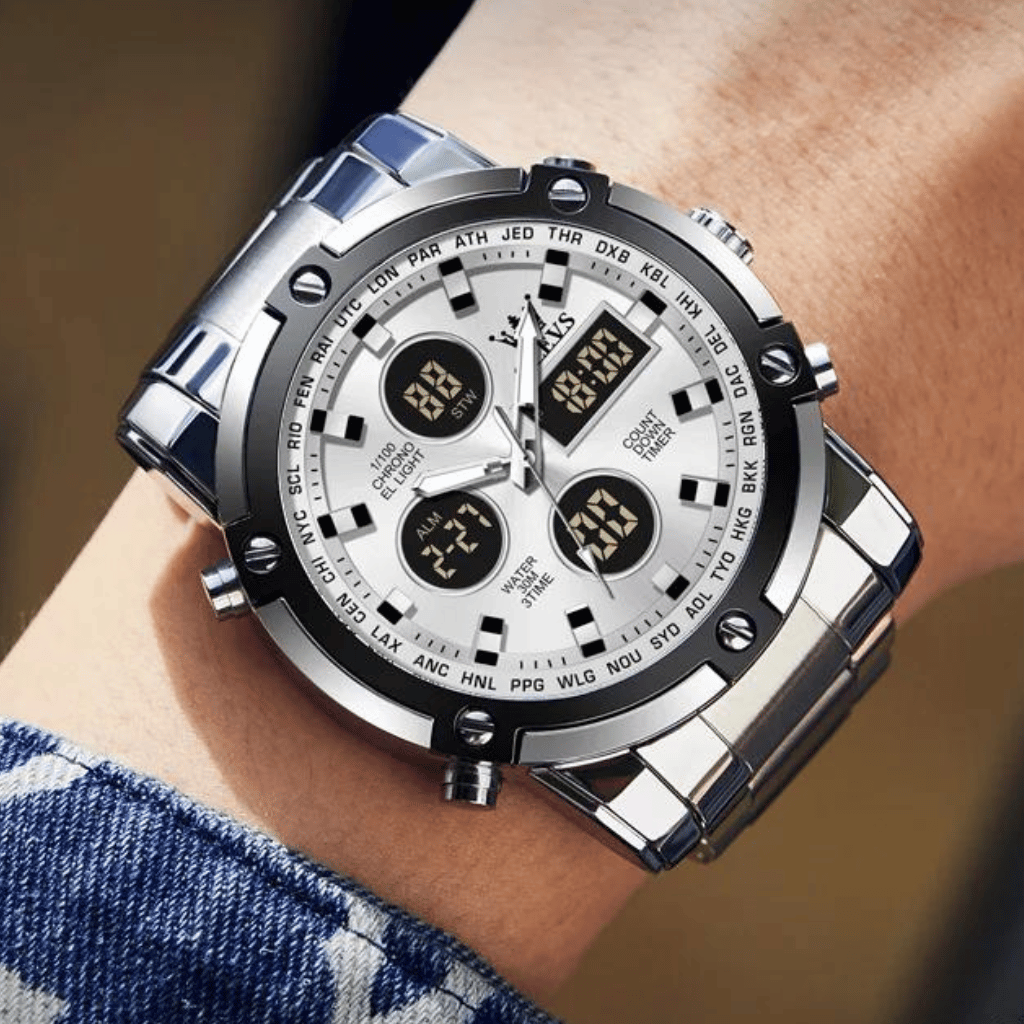 Olevs Montre Homme Chronographe Toulon | Argente