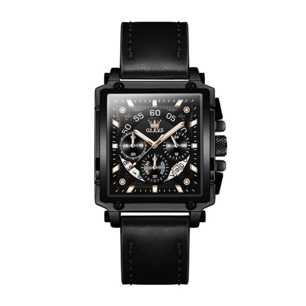 Olevs Montre Homme Rectangulaire Dijon | Noire